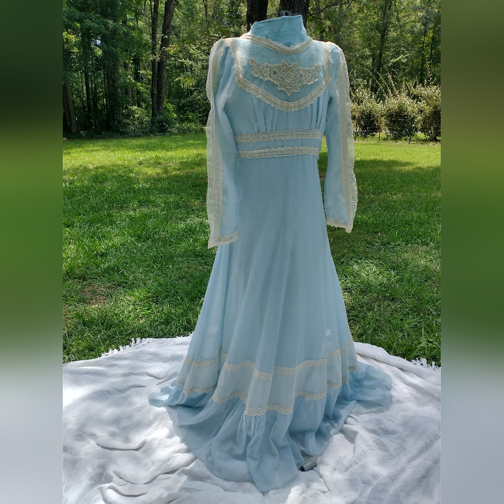 Gunne Sax blue vintage dress